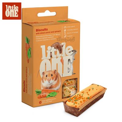 Little One ขนมหนูแฮมเตอร์และหนูแรท บิสกิตผสมแครอทและผักโขม (35g x 5ชิ้น)